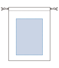 デニム巾着（M）（TR-0919）背面プリント範囲