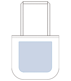 厚手コットンラウンドボトムバッグ（M）（TR-0922）背面プリント範囲