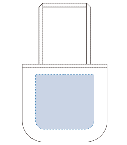 厚手コットンラウンドボトムバッグ（M）（TR-0922）前面プリント範囲