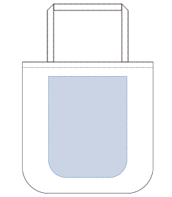 厚手コットンラウンドボトムバッグ（L）（TR-0923）前面プリント範囲