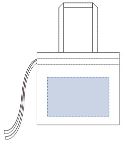 厚手コットンギャザーバッグ（TR-0925）背面プリント範囲