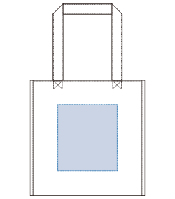 不織布保冷スクエアコンビトート（TR-0926）背面プリント範囲