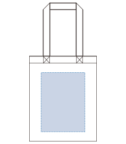 コットンリネンバッグ（M）（TR-0942）背面プリント範囲