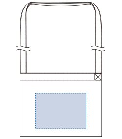 キャンバスサコッシュ（TR-0951）背面プリント範囲