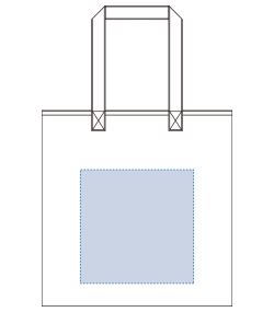 キャンバスアウトハンドルフラットトート（TR-0953）前面プリント範囲