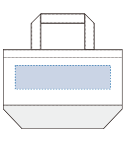 キャンバスカラーボトムトート（S）（TR-0955）背面プリント範囲
