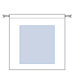 ネットバッグ厚手コットン巾着付（TR-0979）背面プリント範囲