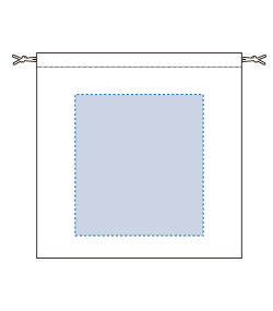 ネットバッグ厚手コットン巾着付（TR-0979）前面プリント範囲
