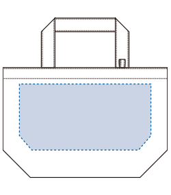 キャンバストート（S）インナーポケット付（TR-0980）前面プリント範囲