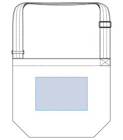 アジャスター付ショルダーバッグ（TR-0996）前面プリント範囲