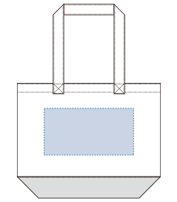キャンバスカラーボトムアウトハンドルトート（M）（TR-1014）背面プリント範囲