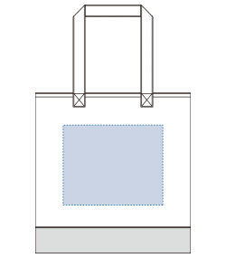 キャンバスカラーボトムフラットトート（TR-1016）背面プリント範囲