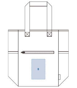 【在庫限り】ポケリュックバッグ（TR-1040）前面（B）プリント範囲