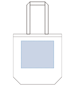 オーガニックコットンバッグ（M）（TR-1045）前面プリント範囲