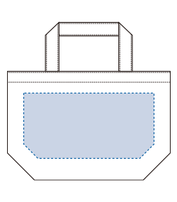 オーガニックコットンキャンバストート（S）（TR-1046）背面プリント範囲