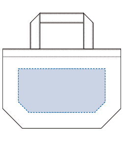 オーガニックコットンキャンバストート（S）内ポケット（TR-1049）前面プリント範囲