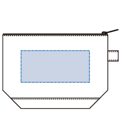 キャンバスデニムボトムデイリーポーチ（S）（TR-1059）背面プリント範囲