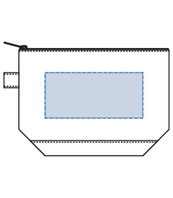 キャンバスデニムボトムデイリーポーチ（S）（TR-1059）前面プリント範囲
