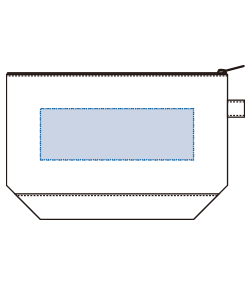 キャンバスデニムボトムデイリーポーチ（M）（TR-1060）背面プリント範囲