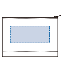 ライトキャンバスカラーボトムフラットポーチ（S）（TR-1067）背面プリント範囲