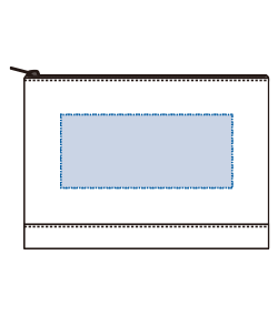 ライトキャンバスカラーボトムフラットポーチ（S）（TR-1067）前面プリント範囲