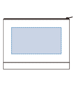 ライトキャンバスカラーボトムフラットポーチ（M）（TR-1068）背面プリント範囲