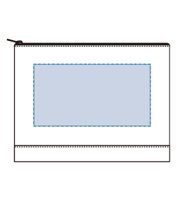 ライトキャンバスカラーボトムフラットポーチ（M）（TR-1068）前面プリント範囲