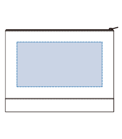 ライトキャンバスカラーボトムフラットポーチ（L）（TR-1069）背面プリント範囲