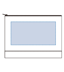 ライトキャンバスカラーボトムフラットポーチ（L）（TR-1069）前面プリント範囲