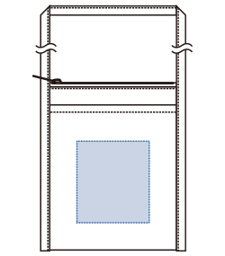 フロントポケットミニサコッシュ（TR-1078）前面プリント範囲