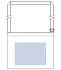 キャンバスアジャストショルダーサコッシュ（TR-1080）前面プリント範囲