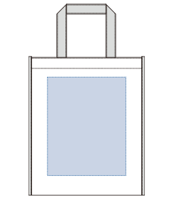 不織布A4スクエアトートコンビカラー（TR-1085）背面プリント範囲