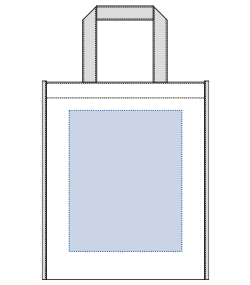不織布A4スクエアトートコンビカラー（TR-1085）前面プリント範囲