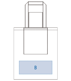 不織布ポケッタブルエコトート（TR-1086）背面（B）プリント範囲