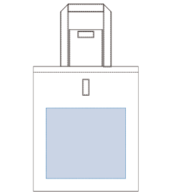 不織布ポケッタブルエコトート（TR-1086）前面プリント範囲