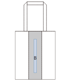 【在庫限り】不織布カラーライントート（TR-1090）前面（B）プリント範囲
