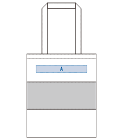 【在庫限り】不織布カラーパネルボーダートート（TR-1091）前面（A）プリント範囲