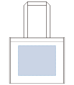 不織布A4ワイドスクエアトート（TR-1092）前面プリント範囲