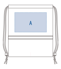 不織布リフレクター付巾着リュック（TR-1093）前面（A）プリント範囲