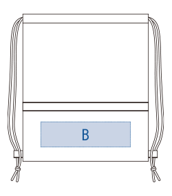不織布リフレクター付巾着リュック（TR-1093）前面（B）プリント範囲