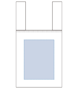 不織布レジバッグ（TR-1094）前面プリント範囲