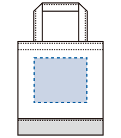 キャンバススクエアトートカラーボトム（XXS）（TR-1108）背面プリント範囲