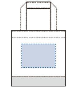 キャンバススクエアトートカラーボトム（XS）（TR-1110）背面プリント範囲