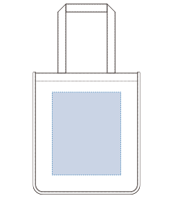 キャンバスホリデースクエアトート仕切りポケット付（TR-1114）前面プリント範囲