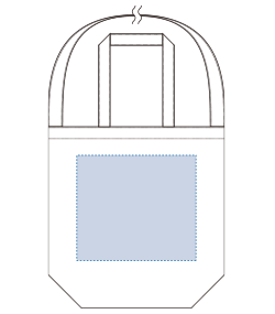 キャンバスフロントポケットショルダートート（TR-1115）背面プリント範囲
