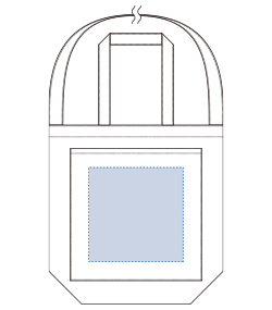 キャンバスフロントポケットショルダートート（TR-1115）前面プリント範囲