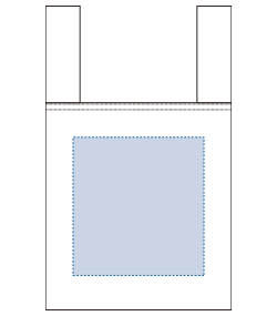 不織布レジバッグ（ランチサイズ）（TR-1125）背面プリント範囲