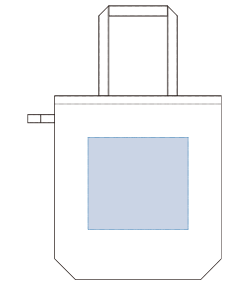 不織布ポケッタブルマチ付トート（TR-1127）背面プリント範囲