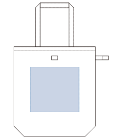 不織布ポケッタブルマチ付トート（TR-1127）前面プリント範囲