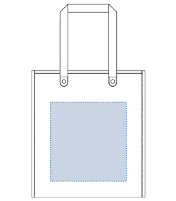 厚手キャンバスレザーハンドルスクエアトート（TR-1150）背面プリント範囲